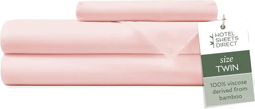 Vista 90 de Hotel Sheets Direct - Juego de sábanas 100% viscosa derivada de bambú tamaño individual - sábanas refrescantes con 1 funda de almohada