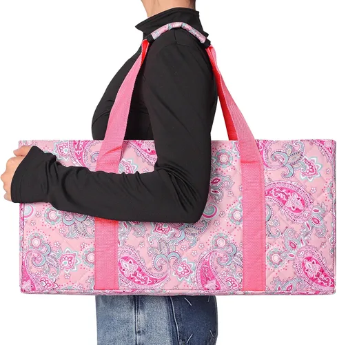 Vista 4 de Bolsa de Mahjong vacía, Bolsa de Mahjong americana impresa en rosa con dos envolturas (Solo estuche)