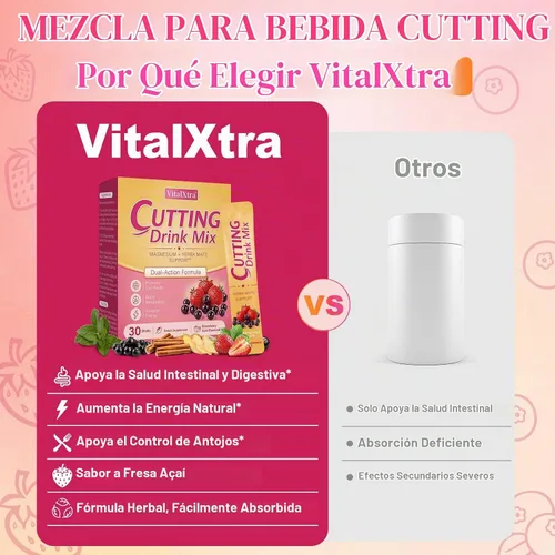 Vista 4 de Mezcla de bebida de corte con berberina, cromo, FOS, yerba mate y 5-HTP, 30