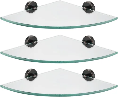Vista 10 de JQK TGS190L10-PB-P2 - Estante de pared flotante de acero inoxidable 304 para baño, 10 x 10 pulgadas, 2 unidades, color negro