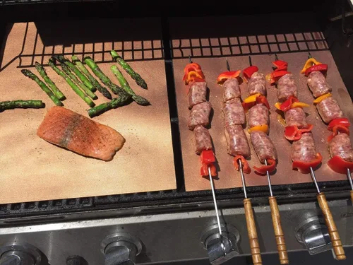 Vista 3 de LOOCH Juego de 5 alfombrillas antiadherentes para barbacoa, reutilizables