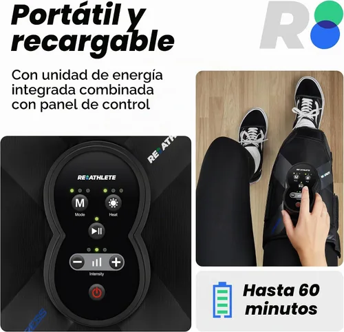 Vista 4 de REATHLETE Masajeador de rodilla Xpress para aliviar el dolor Masajeador de piernas con calor y compresión