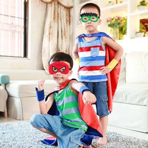 Vista 6 de Superhero ToysSuperhero Costume with LED Masks Capes Superhero Cosplay Set Party Dress up for Kids Boys 4 5 6 7 8 Year Old