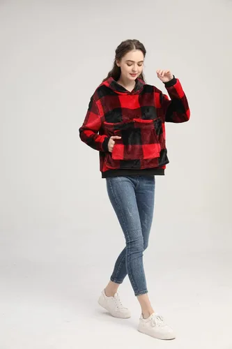 Vista 4 de LINYUCHEN Sudadera con capucha para gatos, bolsa grande para mascotas, para cachorros y gatitos, para mujer