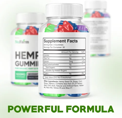 Vista 4 de United Farms - Gomitas de cáñamo United Farms de 500 mg - Gomitas UnitedFarms con extracto de cáñamo, suplemento de fórmula avanzada de mezcla