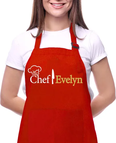 Vista 9 de Delantal de Chef para Hombres y Mujeres, Delantales Personalizados para Adultos para Mujeres y Hombres, Regalos Personalizados de Horneado