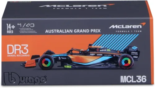 Vista 6 de Bburago 1:43 Carrera McLaren Racing MCL36 (2022) con # 4 Norris Driver