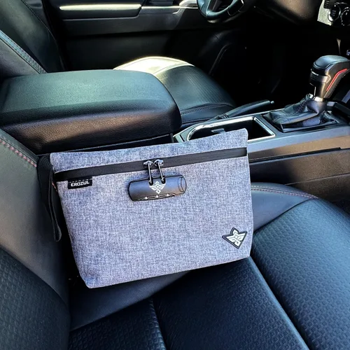 Vista 7 de Orion Bolsa de dinero de almacenamiento de viaje de 11 pulgadas con cerradura de combinación resistente al agua (gris)