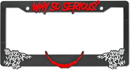 Vista 7 de ¿Por qué tan serio? para Joker - Marco de matrícula elevado 3D 1 paquete de cubierta para placa de automóvil Soporte universal para placa