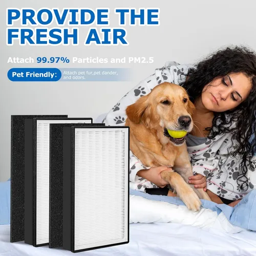 Vista 5 de Paquete de 2 filtros de repuesto HEPA tipo A2 compatibles con los modelos de purificador de aire Filtrete Room A2 FAP-C02-A2, FAP-C03-A2