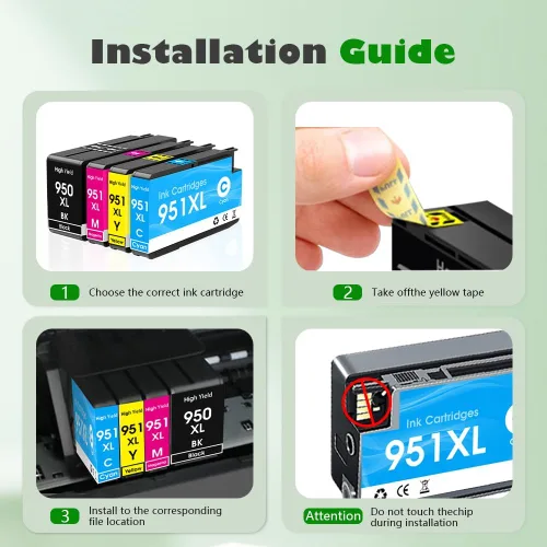 Vista 6 de 950XL 951XL - Cartucho de tinta compatible con HP 950 951, paquete combinado compatible con HP OfficeJet Pro 8600 8610 8615 8620 8100 8630 8660 8640