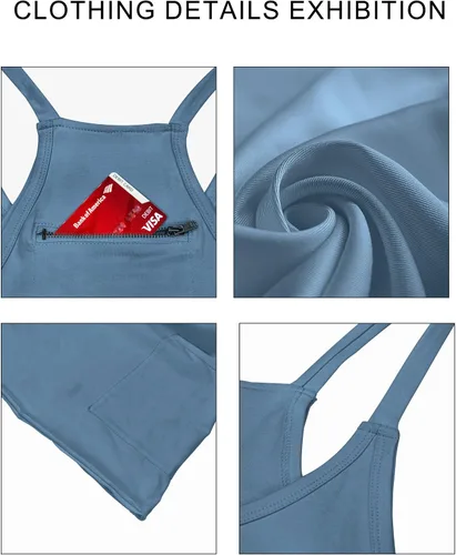 Vista 3 de Vestido atlético para mujer con pantalones cortos incorporados, mini vestido de entrenamiento deportivo para golf, verano 2024