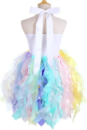 Vista 3 de PARTISKY Vestido de unicornio de Halloween para niñas, 3-10 años, disfraz de unicornio con lentejuelas, vestido tutú de princesa para fiesta