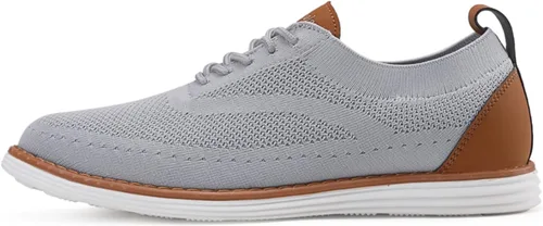 Vista 3 de Zapatillas de vestir de malla para hombre, transpirables, zapatos Oxford de negocios, casuales, ligeros, de punto, con punta de ala