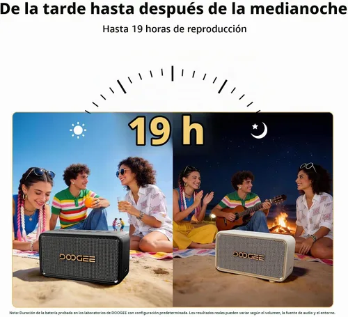 Vista 7 de Altavoz Bluetooth portátil impermeable FIELDECHO, tiempo de Negro
