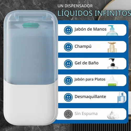 Vista 5 de Dispensador de jabón montado en la pared, 1000ml/33.8oz, ventana visible Blanco
