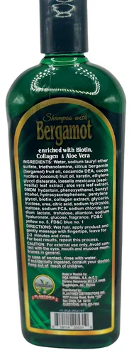 Vista 3 de Champú de bergamota biotina, colageno y aloe vera peso neto 16.9 fl oz
