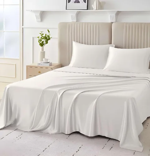 Vista 19 de Giza Sheets Twin – Sábanas de 100% algodón egipcio Giza – Sábanas para colchón de hasta 18 pulgadas de profundidad – 4 piezas de sábanas de algodón
