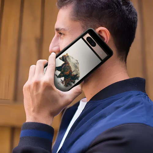 Vista 7 de Funda compatible con Google Pixel 8A, diseño de oso de bosque de otoño, diseño increíble a prueba de golpes, antiarañazos, carcasa trasera