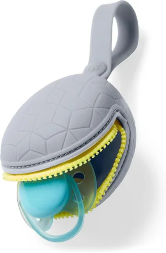 Vista 2 de Skip Hop Baby Silicone Pacifier Holder Case with Easy-Access Opening and Strap, Fits 2 Pacifiers, Oat
