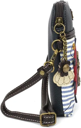 Vista 3 de CHALA Bolso cruzado para teléfono celular, piel sintética, lona multicolor con correa ajustable