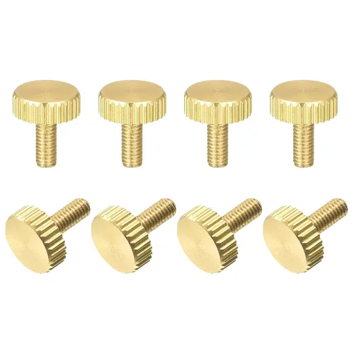 Vista 10 de uxcell Tornillos moleteados para pulgar, pernos planos de latón M4x30mm, perillas de agarre para PC, electrónico, mecánico, 8