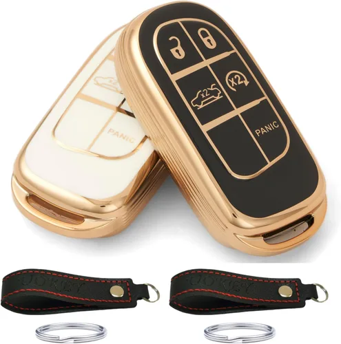 Vista 9 de Funda de silicona para mando a distancia con 5 botones para Jeep Grand Cherokee Dodge Challenger Charger Dart Durango Journey Chrysler 300. Número 2