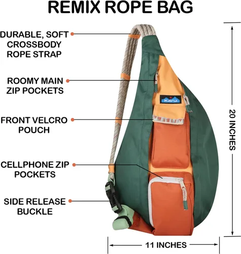 Vista 6 de KAVU Mochila cruzada original Rope Remix Bag, Valle Russet