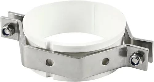 Vista 7 de QiiMii Percha de tubo hexagonal de 1.5 "acero inoxidable SS304 con amortiguador, correa de tubo ajustable con abrazadera de tubo