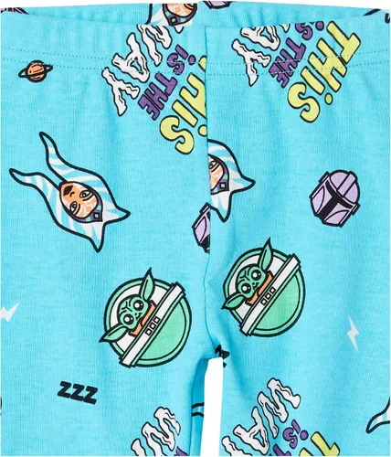 Vista 5 de Tienda Essentials Disney Marvel Frozen Conjunto de pijama de algodón ajustado para niñas princesas (cebra previamente manchada), paquete de 4
