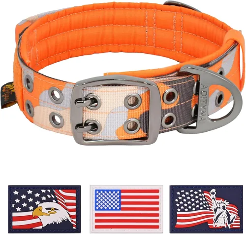 Vista 28 de ADITYNA Collar de perro resistente para perros extra grandes con mango de Collar táctico de camuflaje para caminar, entrenar, uso diario