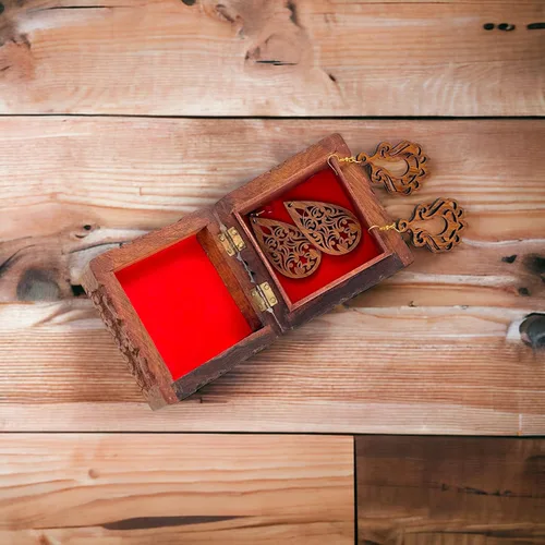 Vista 6 de Caja de recuerdos de madera hecha a mano, organizador de joyas, ideas de regalo únicas para hombres y mujeres, caja de almacenamiento decorativa