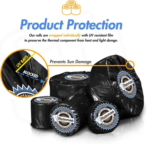 Vista 5 de OfficeSmartLabels Etiqueta térmica directa de 3 x 5 pulgadas, compatible con impresoras Rollo e impresoras de escritorio Zebra y más, papel