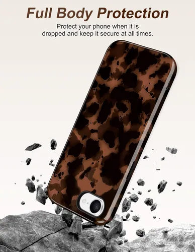 Vista 445 de Jusy Funda compatible con MagSafe con estampado de caparazón de tortuga marrón para iPhone 7/8/SE, cubierta protectora de TPU suave magnética