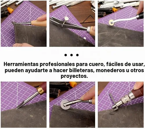 Vista 4 de Kit de herramientas de cuero 183pcs, kits de trabajo de cuero, herramienta