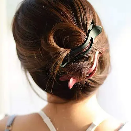 Vista 4 de 6 pinzas para el cabello antideslizantes, pinzas para el cabello fuertes, curvadas de dientes, pinzas de cocodrilo duraderas, pinzas de mandíbula