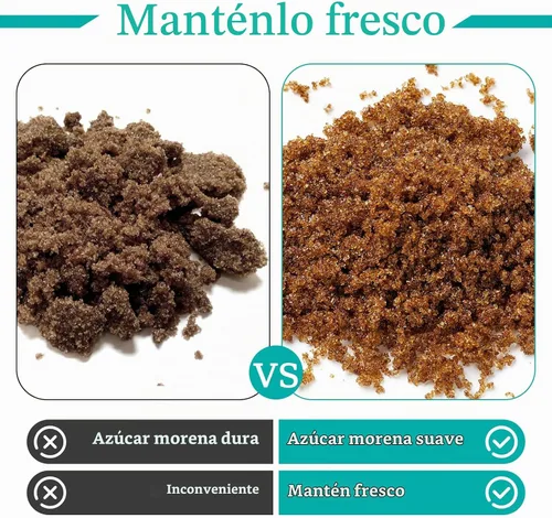 Vista 5 de Contenedor de azúcar moreno hermético, contenedor de almacenamiento de azúcar moreno de 1.3 cuartos (42 onzas/1.2 L) con cuchara, tarro transparente