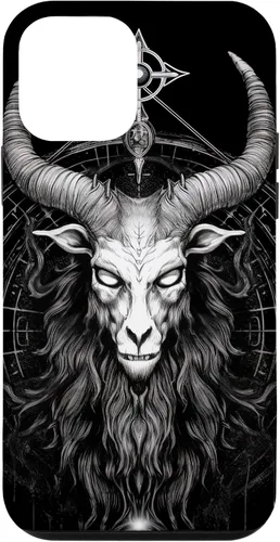 Vista 12 de iPhone 15 Baphomet Ocultista espeluznante gótico cabeza de cabra Satánico Diablo caso