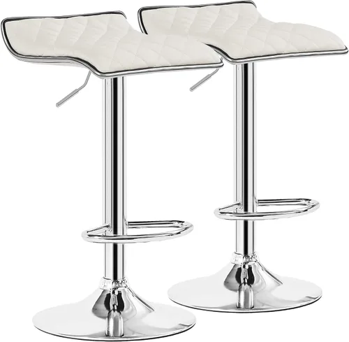 Vista 12 de Juego de 2 taburetes de bar ajustables para encimera de cocina, color marrón