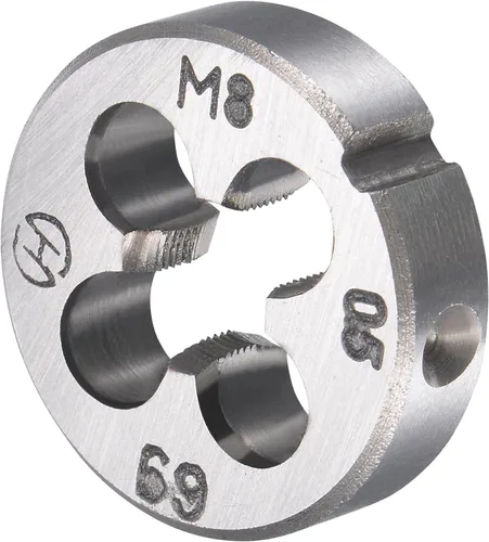 Vista 4 de uxcell M8 x 0.020 in Juego de llaves métricas y troqueles, rosca de máquina con troquel de roscado redondo, kit de grifo y troquelado