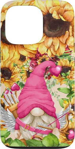 Vista 10 de Valentines Gnome in Cupid Costume for Women with Sunflower Case for iPhone 17