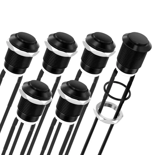 Vista 7 de DaierTek - Interruptor de botón de encendido y apagado, 0.472 in CC, 4 pines, 12 V, impermeable, interruptor de metal con arnés de cableado y luz