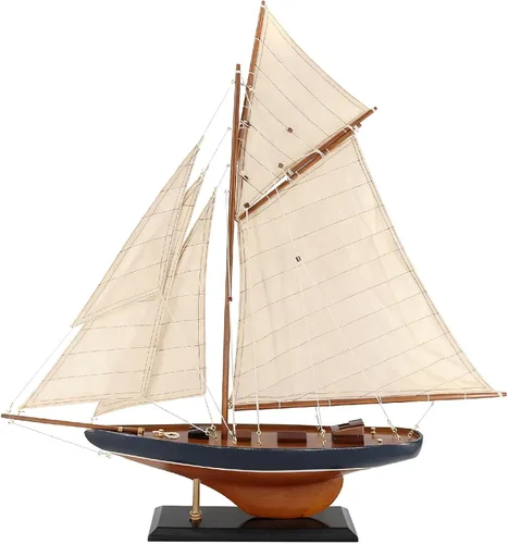 Vista 7 de NAUTIMALL 25 "Velero de madera modelo clásico Columbia America's Cup Ship Nautical Yate Sailboat Decor