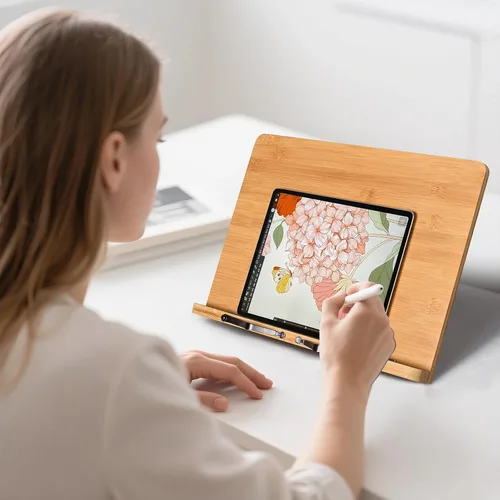 Vista 2 de Soporte de tableta extra grande para escritorio, soporte ajustable para tabletas de pantalla táctil