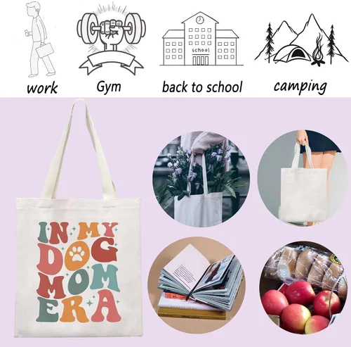 Vista 5 de ENSIANTH Bolsa de mano In My Dog Mom Era Puppy Mama -Animal Lover - Regalo para el Día de la Madre Best Mama Ever Pet Mother Bolsa de compras