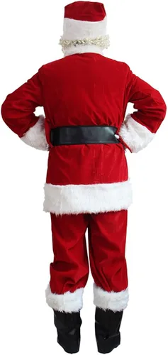 Vista 3 de Potalay Traje de Santa Claus de lujo para hombre, 11 piezas, Rojo