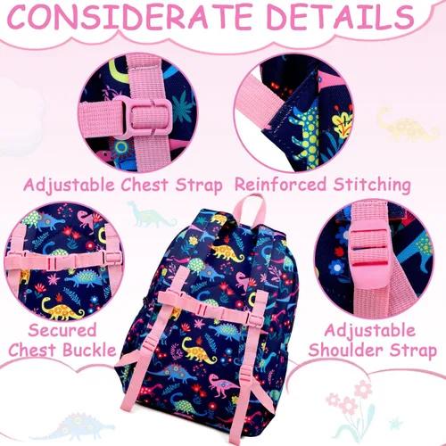 Vista 6 de VASCHY Mochila para niños, bonita mochila ligera para niños y niñas