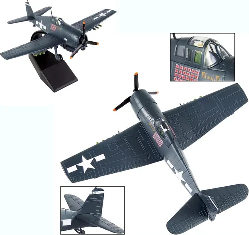 Vista 5 de Fighter Jet Modelo 1/72 Escala US F6F Hellcat Modelo de avión fundido a presión Modelo de avión Modelo de avión Modelo de Avión para Colección