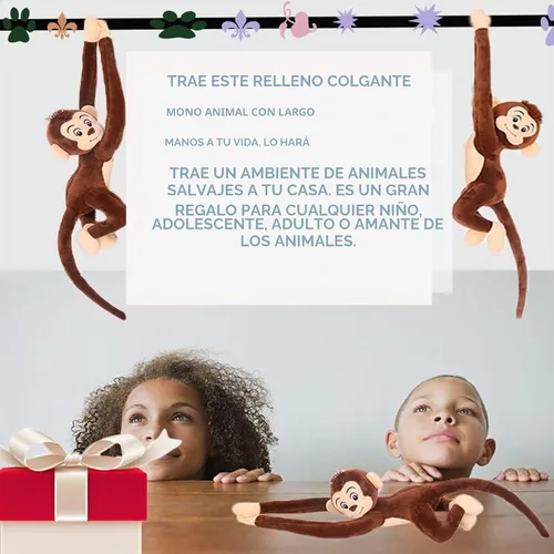 Vista 3 de 27.6" Monkey Plush Stuffed Animal,Hanging Monkey with Long Hands