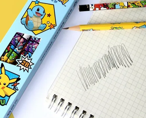 Vista 3 de Lápices Pikachu con goma, lápices triangulares 2B, 12 unidades (Azul)